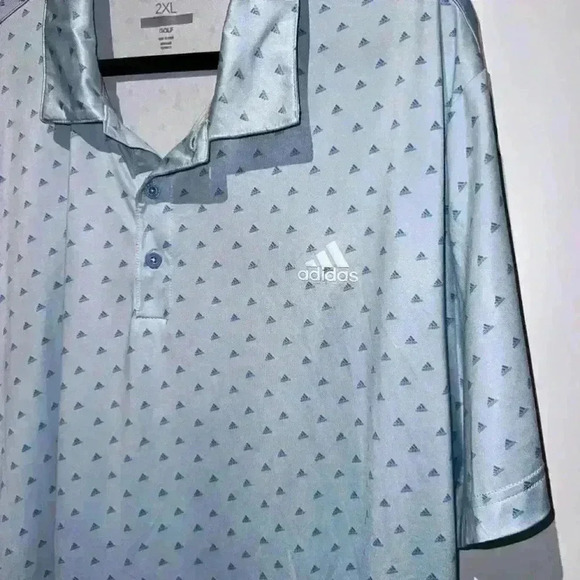 Adidas Golf Polo Performance Shirt 2XL Blue for Men / Logo Print - Picture 14 of 15